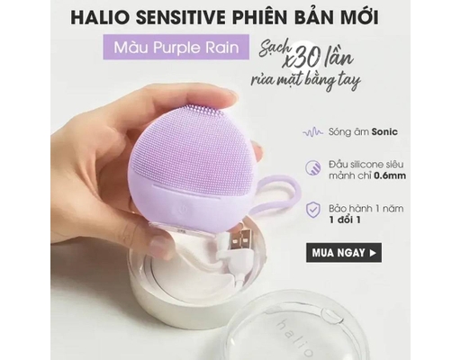 Máy Rửa Mặt Dành Cho Da Nhạy Cảm Purple 103g Halio ảnh 4
