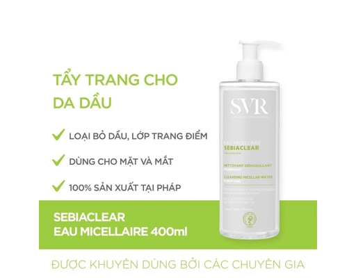 Nước Tẩy Trang Cho Da Dầu Sebiaclear Eau Micellaire 400ml SVR ảnh 1