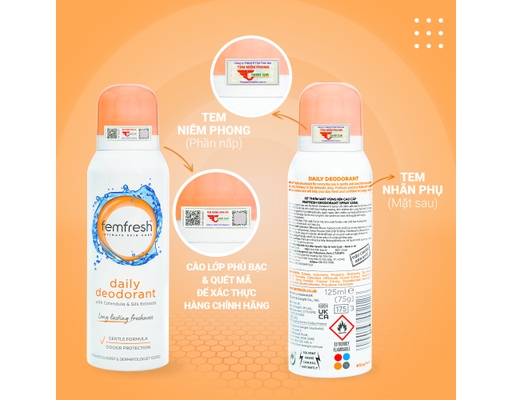Xịt Thơm Mát Vùng Kín Dưỡng Ẩm Hàng Ngày 125ml femfresh ảnh 3