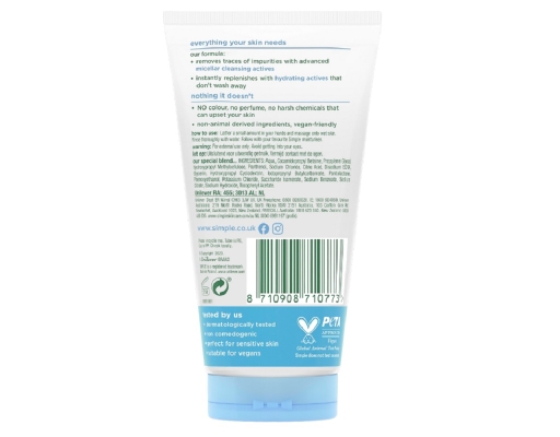 Gel Rửa Mặt Sạch Sâu Và Cấp Ẩm Micellar Gel Wash 150ml Simple ảnh 1