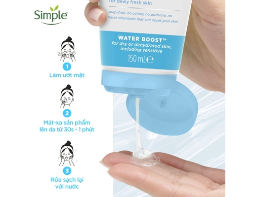 Gel Rửa Mặt Sạch Sâu Và Cấp Ẩm Micellar Gel Wash 150ml Simple ảnh 3