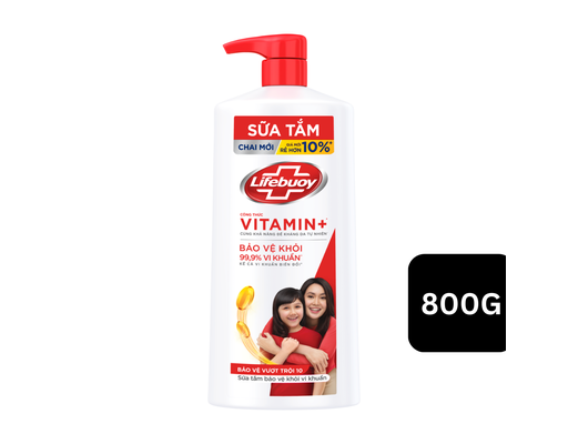 Sữa Tắm Bảo Vệ Vượt Trội 10 Diệt Khuẩn 800g Lifebuoy ảnh 5