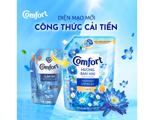 Nước Xả Vải Giữ Màu 1 Lần Xả Hương Ban Mai 3.7L Comfort ảnh 4