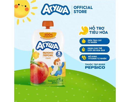 Trái Cây Nghiền Vị Táo Và Đào 90g Agusha ảnh 1