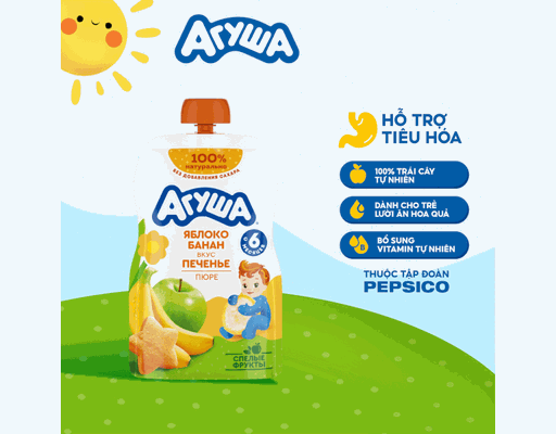 Trái Cây Nghiền Vị Táo Chuối Và Bánh Quy 90g Agusha ảnh 1