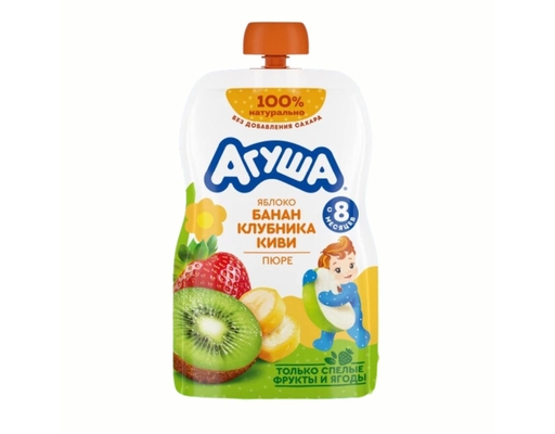 Trái Cây Nghiền Vị Táo, Chuối, Dâu Tây, Kiwi 90g Agusha ảnh 0