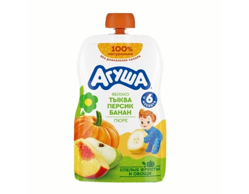 Trái Cây Nghiền Vị Táo, Bí Ngô, Đào, Chuối 90g Agusha ảnh 0
