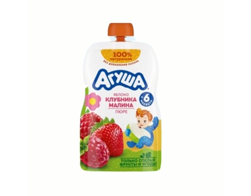 Trái Cây Nghiền Vị Táo, Dâu Tây, Mâm Xôi 90g Agusha ảnh 0