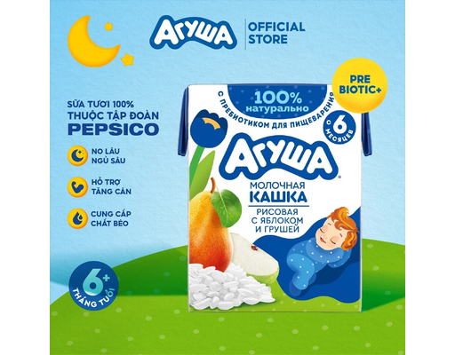 Sữa Đêm Gạo Sữa Agusha Vị Táo Lê 200ml