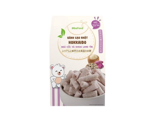Bánh Gạo Nhật Ăn Dặm Hokkaido Ngũ Cốc Khoai Lang Tím - 10g x 2 Gói US Foody ảnh 0