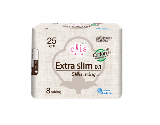 Băng Vệ Sinh Siêu Mỏng Extra Slim Cánh 0.1 25cm 8 Miếng Elis ảnh 0