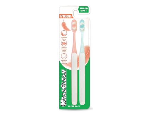 Lô 2 Bàn Chải Đánh Răng Lông Siêu Mềm Plush Super Soft 2 Cái OralClean ảnh 0