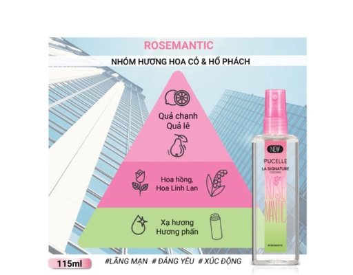 Nước Hoa Toàn Thân Hương Hoa Cỏ & Hổ Phách Rosemantic 115ml Pucelle ảnh 1