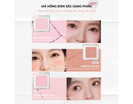 Phấn Má Hồng Màu 44 Hồng Sữa 2g JUDY DOLL ảnh 3