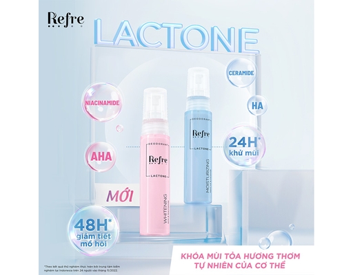 Xịt Khử Mùi Hương Lactone Dưỡng Da Trắng Mịn 30ml Refre ảnh 1