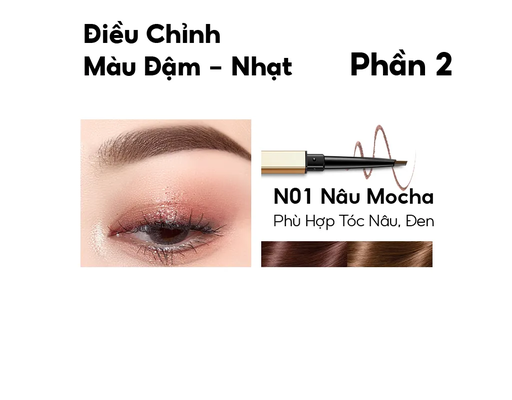 Chì Kẻ Mày 2 Đầu Lâu Trôi Màu 01 Nâu Mocha 0.07g COLOR KEY ảnh 1