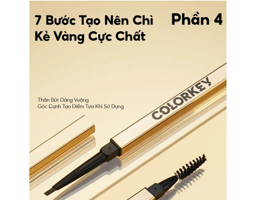 Chì Kẻ Mày 2 Đầu Lâu Trôi Màu 01 Nâu Mocha 0.07g COLOR KEY ảnh 3