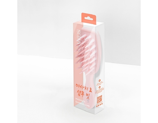 Lược Gội Và Massage Đầu Răng Silicone C21 Màu Hồng Vacosi ảnh 1