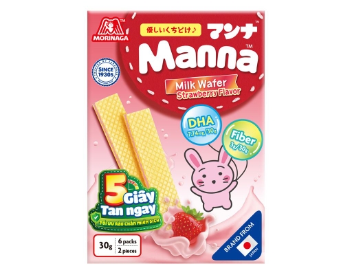 Bánh Xốp Sữa Ăn Dặm Manna Morinaga Hương Dâu 30g Morinaga ảnh 0