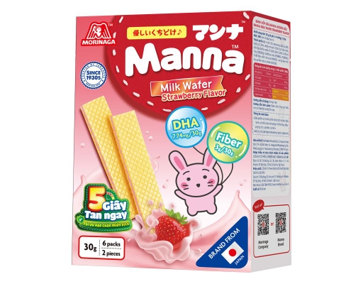 Bánh Xốp Sữa Ăn Dặm Manna Morinaga Hương Dâu 30g Morinaga ảnh 2