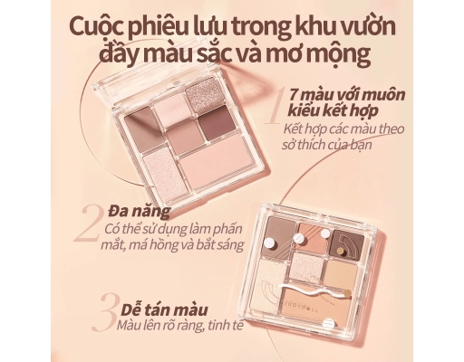 Bảng Phấn Mắt 7 Ô Màu 15 Tím Khói 8.5g JUDY DOLL ảnh 1