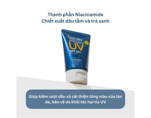 Kem Chống Nắng Cho Nam Kiểm Soát Dầu Và Sáng Da 40ml GATSBY ảnh 1