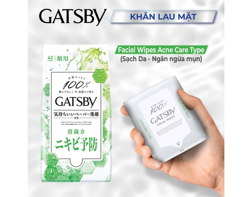 Khăn Ướt Cho Nam Hương Cam Quýt Dịu Nhẹ 42 Tờ GATSBY ảnh 1