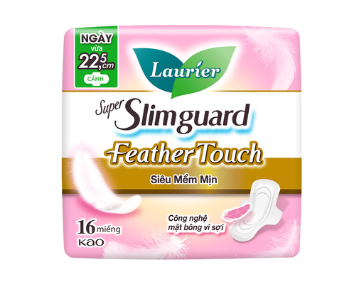 Băng Vệ Sinh Siêu Mềm Mịn Mỏng Cánh Feather Touch 22.5cm 16 Miếng Laurier ảnh 0