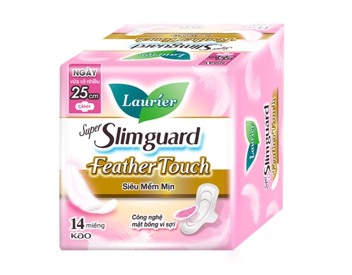 Băng Vệ Sinh Siêu Mềm Mịn Mỏng Cánh Feather 25cm 14 Miếng Laurier ảnh 0