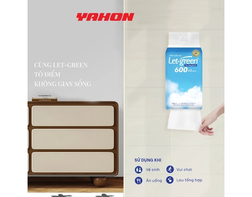 Khăn Giấy Lụa Treo Tường Rút Kéo Đa Năng 600 Tờ Let-green ảnh 3