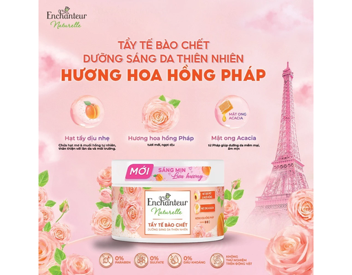 Tẩy Tế Bào Chết Naturelle Hương Hoa Hồng Pháp (Rose) 250g Enchanteur ảnh 5