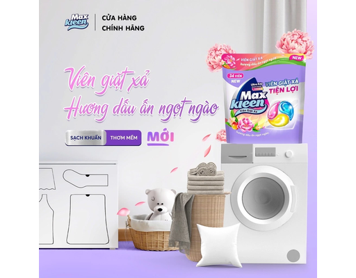 Viên Giặt Xả 2In1 Hương Dấu Ấn Ngọt Ngào - 34 Viên x 15g Maxkleen ảnh 4