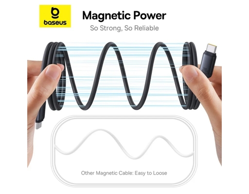 Cáp Sạc Nhanh Nam Châm Chống Rối Picogo Magnetic C To C 240W 1M Màu Hồng Baseus ảnh 5