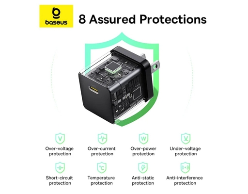 Bộ Sạc Nhanh Palm 1C 30W US Màu Đen Baseus ảnh 5