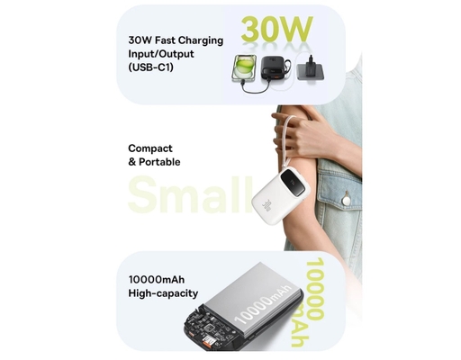 Sạc Dự Phòng Qpow 2 Digital Display 10000mAh 30W Màu Tím Baseus ảnh 4
