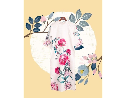 Áo Dài Gấm Trắng AD14-TMD F2 Fashion & Freedom ảnh 0