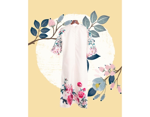 Áo Dài Gấm Trắng AD14-TMD F2 Fashion & Freedom ảnh 1
