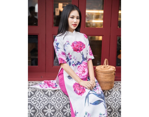 Áo Dài Gấm Trắng AD14-TMD F2 Fashion & Freedom ảnh 3