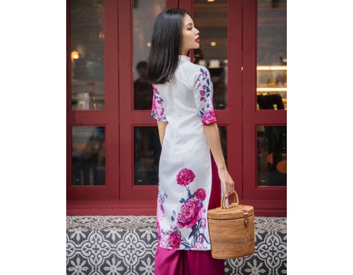 Áo Dài Gấm Trắng AD14-TMD F2 Fashion & Freedom ảnh 5