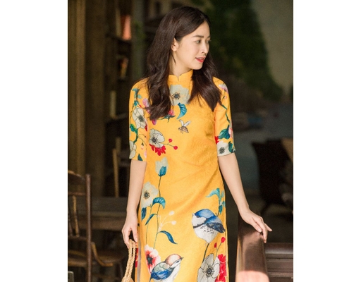 Áo Dài Gấm Vàng AD14-V F2 Fashion & Freedom ảnh 1