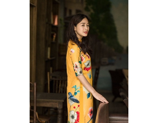 Áo Dài Gấm Vàng AD14-V F2 Fashion & Freedom ảnh 2