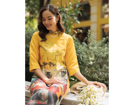 Áo Dài Gấm Vàng AD14-VPP F2 Fashion & Freedom ảnh 3