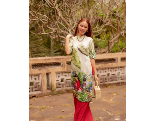 Áo Dài Gấm Xanh Lá AD14-XLC F2 Fashion & Freedom ảnh 0