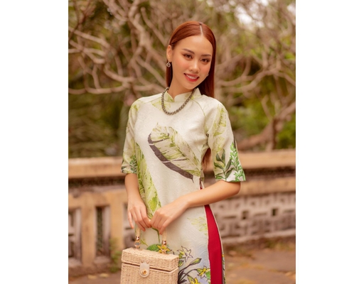 Áo Dài Gấm Xanh Lá AD14-XLC F2 Fashion & Freedom ảnh 2