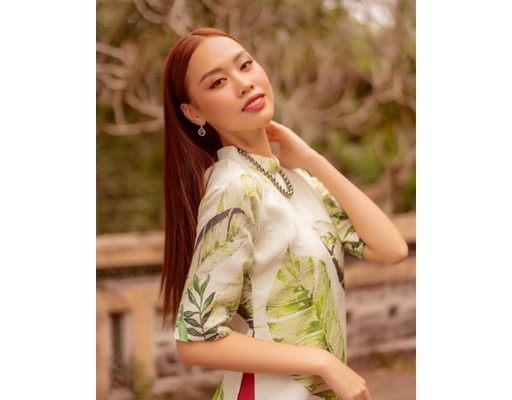 Áo Dài Gấm Xanh Lá AD14-XLC F2 Fashion & Freedom ảnh 3