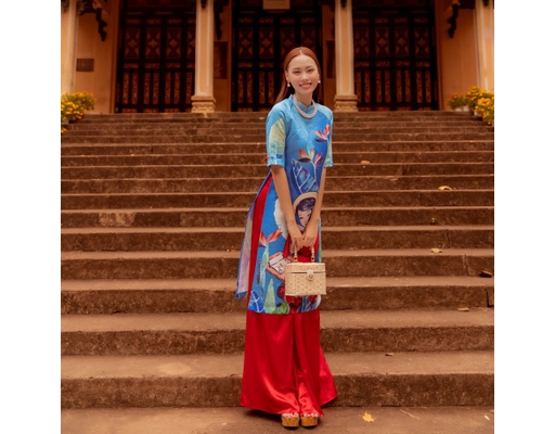 Áo Dài Gấm Xanh AD14-XPN F2 Fashion & Freedom ảnh 1
