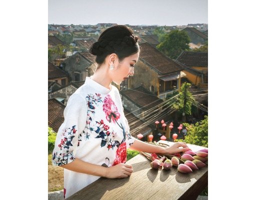 Áo Dài Gấm Trắng AD15-TMD F2 Fashion & Freedom ảnh 4