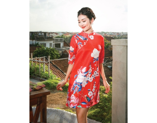 Áo Dài Gấm Đỏ AD21-D F2 Fashion & Freedom ảnh 0