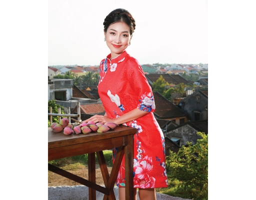 Áo Dài Gấm Đỏ AD21-D F2 Fashion & Freedom ảnh 1