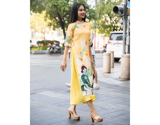 Áo Dài Gấm Cam AD14-VPN F2 Fashion & Freedom ảnh 0